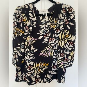 ba&sh Multicolor Black with multicolored Leaf Print Blouse